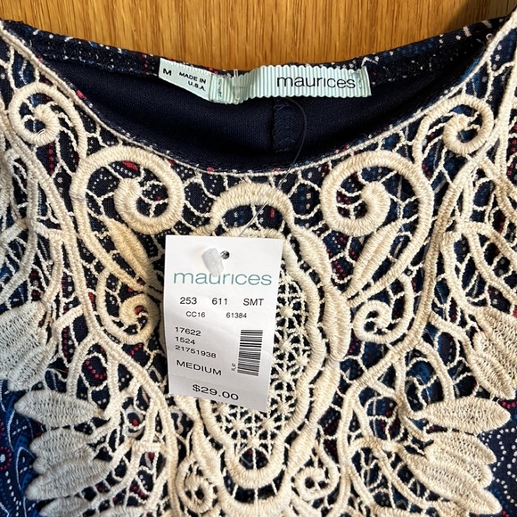 Brand New - Maurice’s Tank w/Crotchet front - Picture 2 of 3